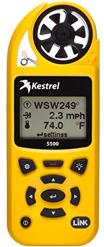 Kestrel 5500 Wetter Meter mit Link und Wetterfahne Halterung Einheitsgröße gelb