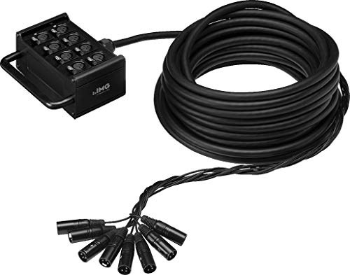 IMG STAGELINE STB-80 Stage-Box in Aluminiumausführung mit Tragegriff, Multicore-Kabel zur Signalübermittlung zwischen Mischer und Bühne für Festinstallationen und mobile Systeme, in Schwarz