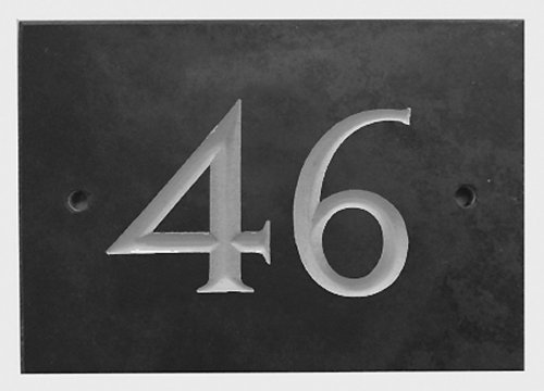 The House Nameplate Company Slate House Number, Charcoal Grey,Number 46