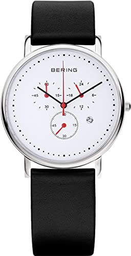 Bering Time Herren-Armbanduhr XL Classic Analog Quarz Leder 10540-AZ1