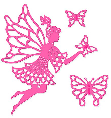 Sweet Dixie Fairy and Butterflies Die, Grey