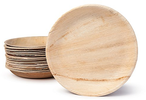 BIOZOYG Palmware DTW05379 Plato de Hoja de Palma, 25 uds, Redondo, Ø25 cm, Biodegradable