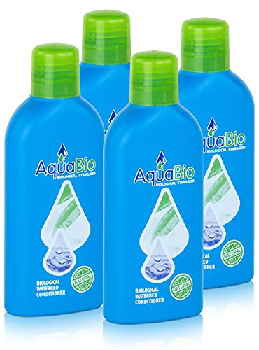 AquaBio Superkonzentrat 140 ml, 4x AquaBio Wasserbettkonditionierer, Konzentrat, natürlicher Wasserbettkonditionierer ohne Chemikalien zur Vermeidung von Umkippen, Luft und Geruch für Wasserbetten