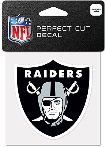 WinCraft NFL Oakland Raiders 63061011 Perfect Cut Color Decal, 10,2 x 10,2 cm, Schwarz