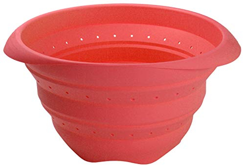 Lékué - Scolapasta pieghevole in silicone 23 cm, Rosso