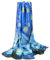 Prettystern Damen 160cm Handrolliertr Seiden-schal mit Kunst-Motiv blau Van Gogh - Sternennacht (starry Night) - P117