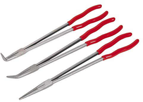 Sealey Ak8576 Needle Nose Pliers Set 3Pc Extra-Long 400Mm