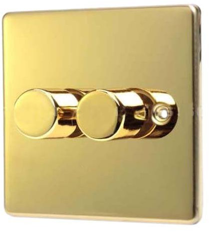 POLISHED 2 GANG 2 WAY 500 WATT DIMMER SWITCH C356PBW