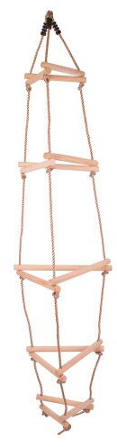 Bigjigs Toys Triangular Wooden Rope Ladder with 15 Rungs for Climbing Frame/Tree House