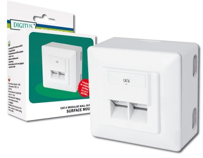 Digitus DN-9006-N Steckdose RJ-45 Weiß - Steckdosen (RJ-45, Weiß, 80 mm, 80 mm)