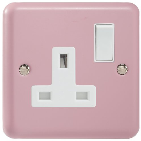 Varilight XY4W.RP 1 Gang (Single) 13 Amp Switched Plug Socket, Classic Lily Rose Pink