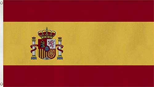 normani Flagge - Fahne - Hissfahne mit Zwei Metallösen zur Befestigung und zum Hissen - Größe 90 x 150 cm wetterfest Farbe Spanien