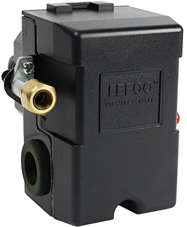 Lefoo Pressure Switch Control 90-125psi 4 Port Heavy Duty 26 Amp for Air Compressor LF10A-4H-1-NPT1/4-90-125