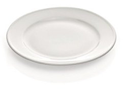 Teller 23 cm Ø weiß aus Porzellan PREMIUM Qualität FLACH und RANDVERSTÄRKT