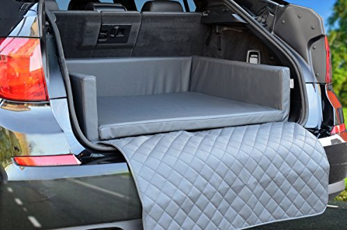 PadsForAll Autoschondecke - Kofferraum Schutzdecke - Auto - Hundebett in Grau Kunstleder mypado®