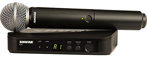 SHURE BLX24E/PG58 microfono cardioide palmare wireless per voce con selezione automatica delle frequenze