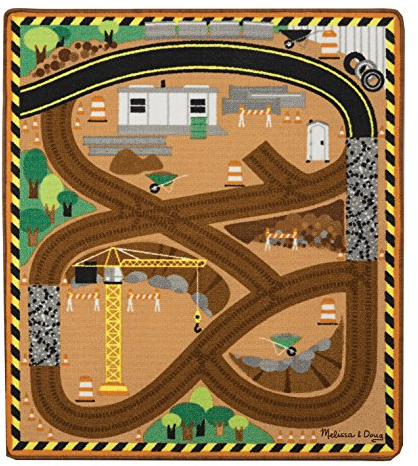 Melissa & Doug Spielteppich (100 x 90 Zentimeter) - Baustellenbetrieb mit Fahrzeugen (4 Teile)