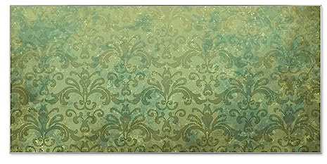 banjado® Magnettafel silber 78 x 37cm / Magnetwand aus Metall/Magnetpinnwand Memoboard/Pinnwand Magnettafel Küche, Büro, Kinderzimmer inkl. 4 Magnete & Montageset Motiv Vintage Messing