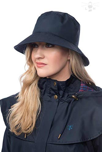 LightHouse Women's Waterproof Bucket Rain Hat - Wide Brim Lined Outdoor Headwear - Nightshade - S
