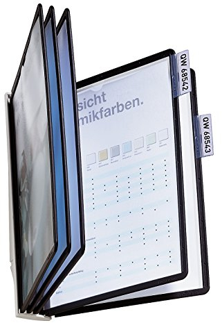Durable Sherpa Wandhalter mit 5 Sichttafeln, grau/schwarz, 581001