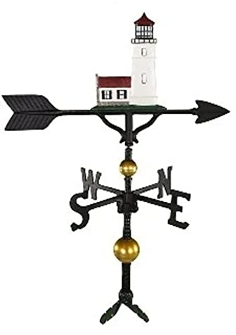 Montague Metall Produkte 32 Deluxe Wetterfahne mit Farbe Cottage Leuchtturm Ornament