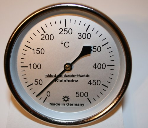 500°C Backofenthermometer Thermometer für Pizzaofen Holzbackofen 300 mm Schaftlänge incl. Führungshülse 6 mm ø Schaft