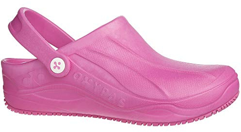 Oxypas Safety Jogger Clogs für Damen - Smooth - Leichter Arbeitsschuh für Herren, ideal für Krankenhaus, Küche oder Garten, Rosa, Größe EU 36