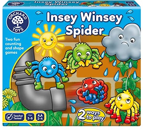 Orchard Toys Insey Winsey Spider Game, Shape and Counting Game for Preschoolers, Perfect For Children Age 3-6, Encourages Number and Counting Skills
