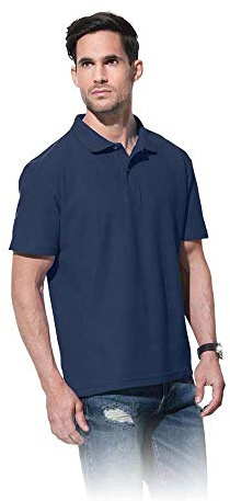Stedman Apparel Polo/ST3000 Polohemd mit kurzen Ärmeln für Herren, Normale Passform, Marineblau, Größe XL