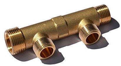 Arcanaute - Collecteur sanitaire nu - Nourrice sanitaire matricé avec arrivée Mâle 3/4 (20x27) et Femelle 1/2 (15x21) - 2 départs 1/2 (15/21) - Entraxe 50mm - Arcanaute