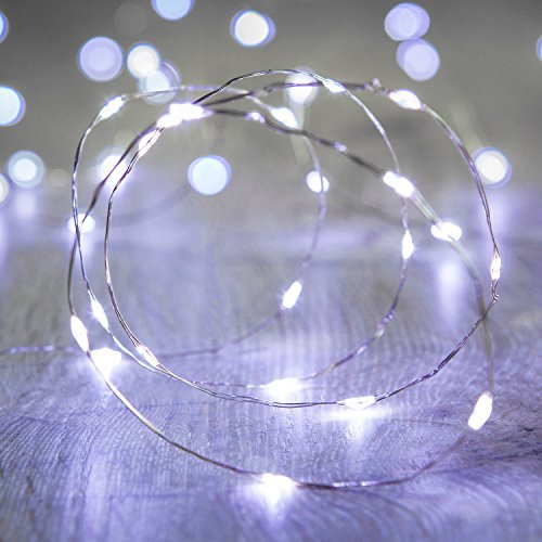 Lights4fun 3x 20er LED Draht Micro Lichterkette weiß Batteriebetrieb