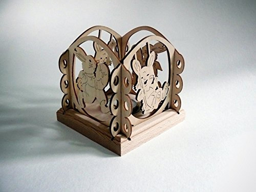 Teelichthalter Osterhase (L/H/T):11,5cmx11,5cmx11,5cm NEU Ostern Hase Osterei Frühling Motivleuchte Lichtbogen Schwibbogen Holz Erzgebirge Seiffen Beleuchtung Weihnachten Geschenke Weihnachtsmann
