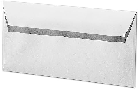 ARTOZ 25x Briefumschläge DIN Lang Blütenweiß 100 g/m² selbstklebend - DL 224x114 mm - Kuvert ohne Fenster - Umschläge mit Haftklebung Abziehstreifen