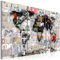B&D XXL - Wandbilder XXL 120x80 cm Vlies Leinwandbild 3 Teilig Kunstdruck modern Wandbilder XXL Wanddekoration Design Wand Bild - BANKSY Weltkarte Kontinent Landkarte Karte k-C-0057-b-f