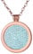 Morella Damen Halskette Rosegold 70 cm Edelstahl mit Amulett und Coin 33 mm Glitzersteine hellblau in Schmuckbeutel