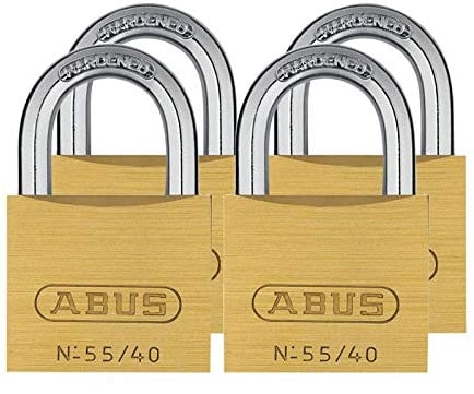 ABUS Messing Vorhängeschloss 55/40 Quads Set 4 Stück, 33694