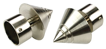Liedeco Endstück, Endknopf Klassik Kegel für Gardinenstangen, Stilgarnituren 28 mm ø | Edelstahl-Optik | 1 Stück