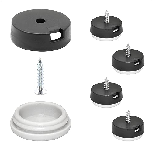 Wagner QuickClick® Kunststoffgleiter Möbelgleiter Stuhlgleiter 4er-Set zum Anschrauben - 4X Basis+Schraube+Gleiteinsatz austauschbar - Kunststoff Hyper - Durchmesser Ø 20 mm - Made in DE - 15809000