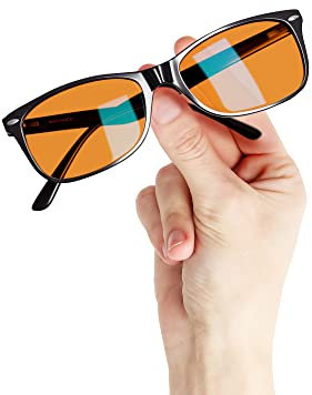 Swanwick Night Swannies Classic - 99% Superior Blue Light Blocking Computer Glasses for Better Night Sleep and Reduce Eyestrain - (Black) Regular