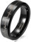 JewelryWe Herzschlag Ringe Damen Wolfram: 6mm Schwarz Wolframcarbid Damen-Ring mit Laser Herzschlag EKG Elektrokardiogramm Herz Partnerringe Verlobung Hochzeit Band Ring Gravur Größe 71