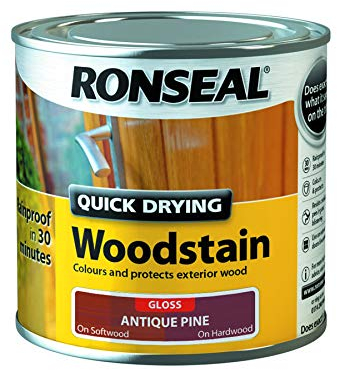 Ronseal Quick Drying Woodstain Antique Pine Gloss 250ml