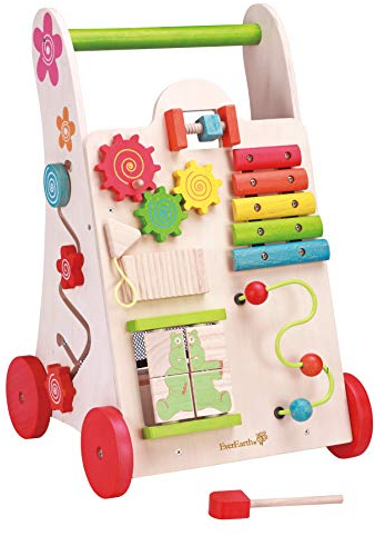 EverEarth Lauflern-Spielzeug aus nachhaltigem Holz – Fördert das Laufen und die Motorik von Kleinkindern – Kindgerechtes Spielzeug mit unbedenklichen Wasserfarben – EE30949