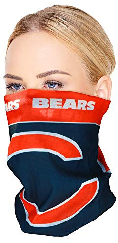 Littlearth unisex-adult NFL Chicago Bears Superdana Neck Gaiter, Team Color, 10 x 19