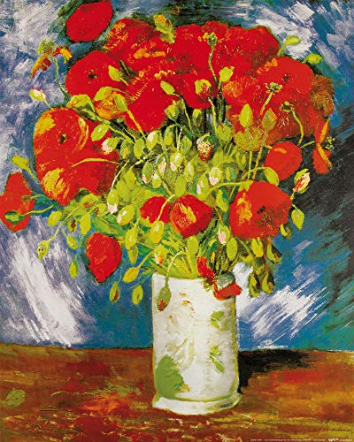 1art1 Vincent Van Gogh Poster Vase Mit Rotem Klatschmohn, 1886 Kunstdruck Bild 50x40 cm