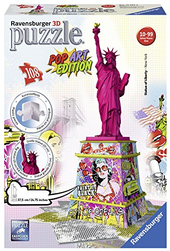 Ravensburger 3D Puzzle 12597 - Pop Art Edition, Freiheitsstatue, bunt