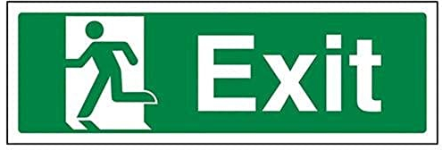 vsafety 21010 ax-s condizioni di sicurezza EXIT Sign Exit Man Finale, sinistra, paesaggio, vinile autoadesivo, 300 mm x 100 mm, colore: verde