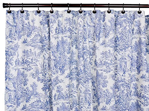 Victoria Park en Toile 68-inch-by-24 centimètre sur Mesure Tier Rideaux, Bleu, Coton, Bleu, Shower Curtain