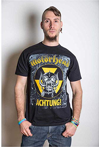 Motorhead Men Achtung! Short Sleeve T-shirt, Black, Small