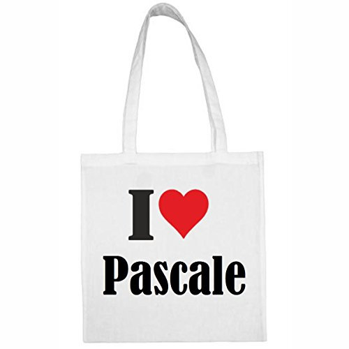 Reifen-Markt Tasche I Love Pascale Größe 38x42 Farbe Weiss Druck Schwarz