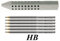 Faber-Castell 187100 - Dreieckradierer Grip 2001, grau + 6 Bleistifte HB